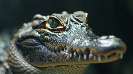 Fototapeten a fierce crocodile staring at the camera with intense powerful eyes © Дмитрий Симаков