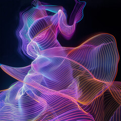 Fototapeta premium 光る波。抽象オブジェクト