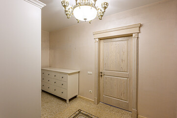 standard room interior apartment. room doors, renovation corridor lobby entrance hall