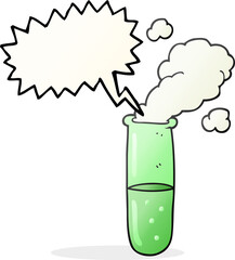 freehand drawn speech bubble cartoon science test tube