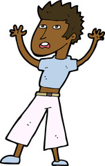 cartoon man panicking