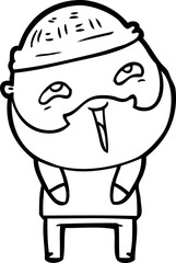 cartoon happy bearded man