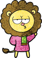cartoon bored lion