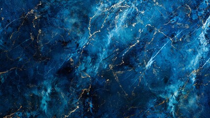 Deep blue marble texture with golden veins - A striking abstract image with deep blue hues and golden veins portraying luxury and sophistication