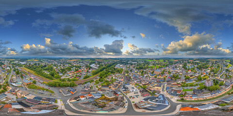 münchberg city bavaria germany aerial 360° vr environment