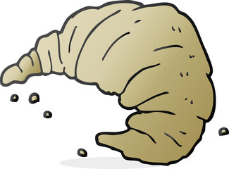 freehand drawn cartoon croissant