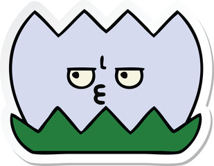 sticker of a cute cartoon water lilly