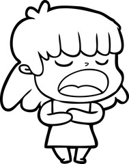 cartoon woman talking loudly