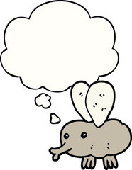 cartoon fly with thought bubble