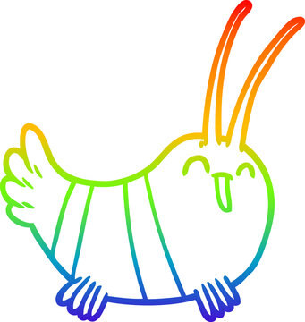 recommend clip art: rainbow gradient line drawing of a cartoon crayfish