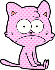 cartoon nervous cat