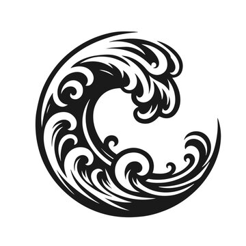 Wave logo. Graphic symbols of ocean or flowing sea water stylized for business identity vector. 
