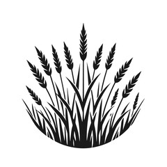 Green grass silhouette. Cartoon lines of plants and shrubs for boarding and framing, eco and organic logo element. Vector set spring field planting shapes lawn or borders garden on white background
