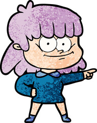 cartoon girl smiling