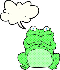 freehand drawn comic book speech bubble cartoon funny frog
