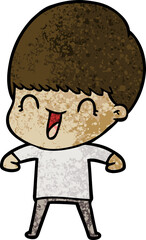 happy cartoon boy