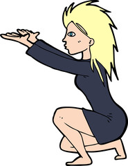 cartoon woman casting spell