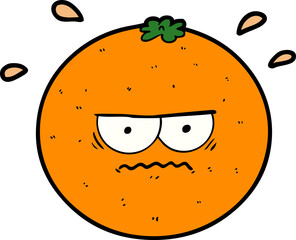 cartoon angry orange