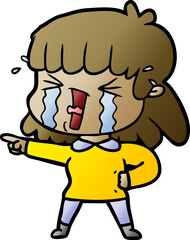 cartoon woman in tears