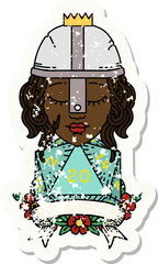 Retro Tattoo Style human fighter with natural 20 roll