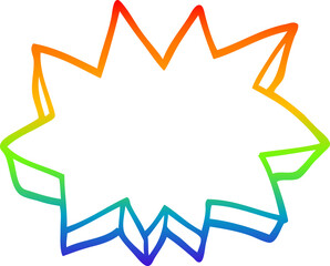 rainbow gradient line drawing of a cartoon decorative explosion