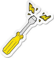 sticker of a cartoon screwdriver