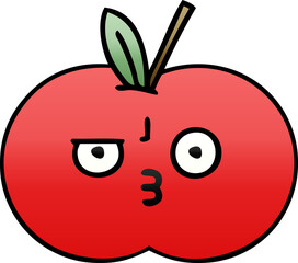 gradient shaded cartoon of a red apple
