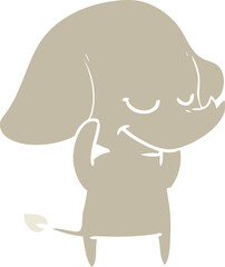 flat color style cartoon smiling elephant