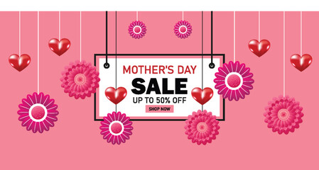 Mothers day sale banner template design