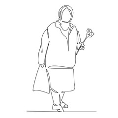 elderly woman with flower