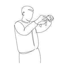 student performing an experiment