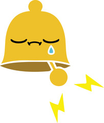 Naklejka premium flat color retro cartoon of a ringing bell