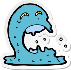 sticker of a cartoon gross ghost