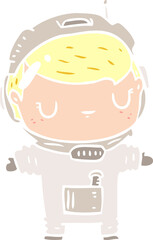flat color style cartoon astronaut