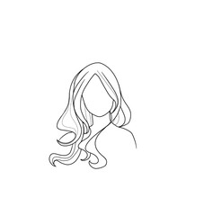 girl with long hair, faceless