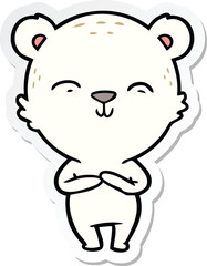 sticker of a happy cartoon bear