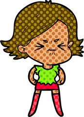 cartoon angry woman