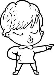 cartoon woman with eyes shut