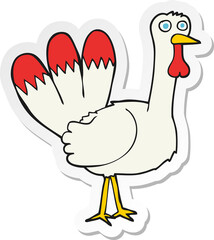 sticker of a cartoon turkey