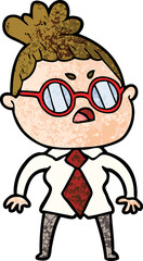 cartoon annoyed woman