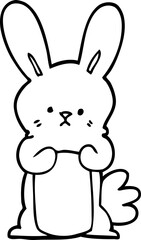 line drawing cartoon bunny rabbit