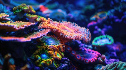 Close-up view of vibrant coral in an aquarium, ideal for marine life concepts