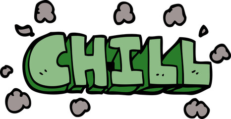 cartoon doodle chill sign