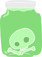 flat color illustration of jar with skull