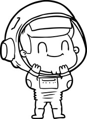 happy cartoon astronaut