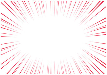 漫画で使える集中線放射線の背景7赤色