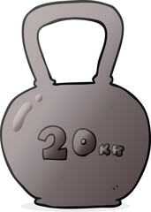 freehand drawn cartoon 20kg kettle bell