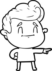 happy cartoon man pointing