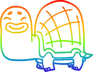 rainbow gradient line drawing of a cartoon spiky hedgehog