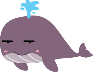 cute whale cartoon, sea animal